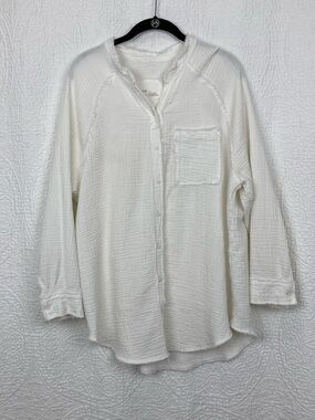 Aerie Day-Off Cover Up Shirt sz Small Cake Batter